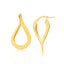Pendientes de aro retorcidos de oro amarillo de 14k