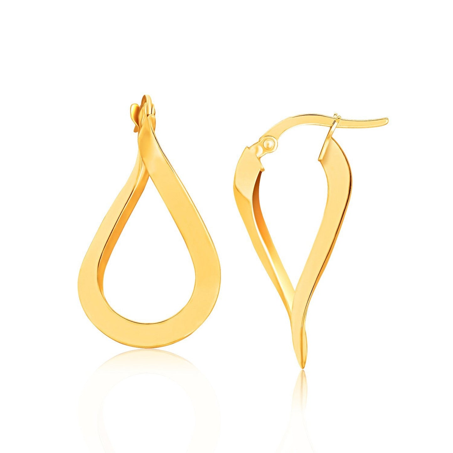 Pendientes de aro retorcidos de oro amarillo de 14k