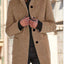 Manteau en Laine à Col Montant avec Poches pour Femmes