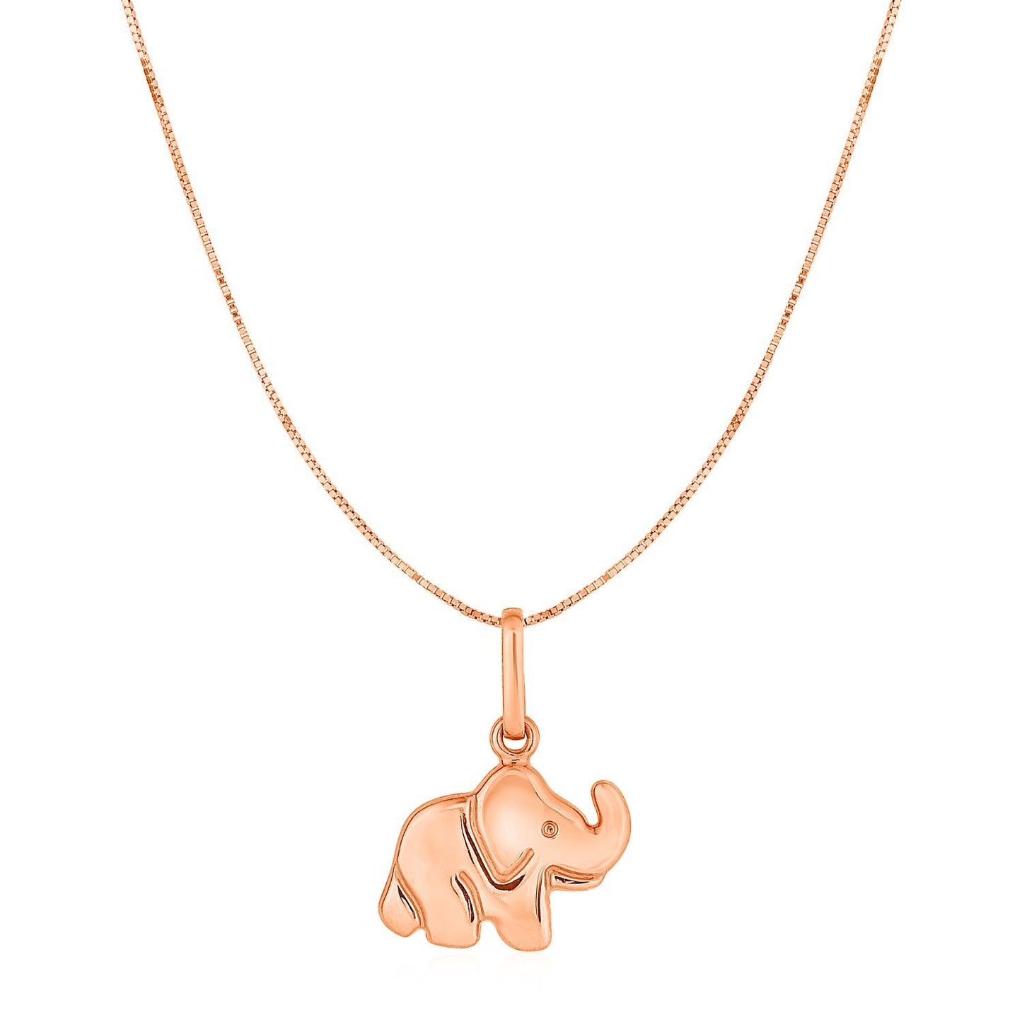 Colgante de Elefante de Oro Rosa de 10k