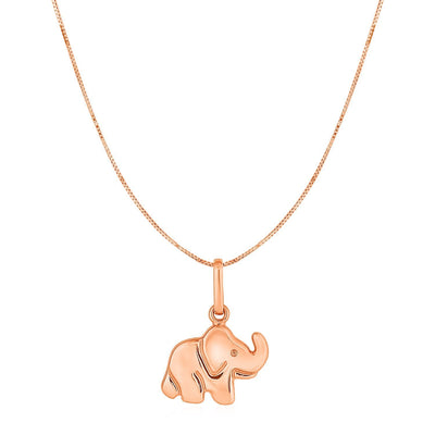 Pendentif éléphant en or rose 10k