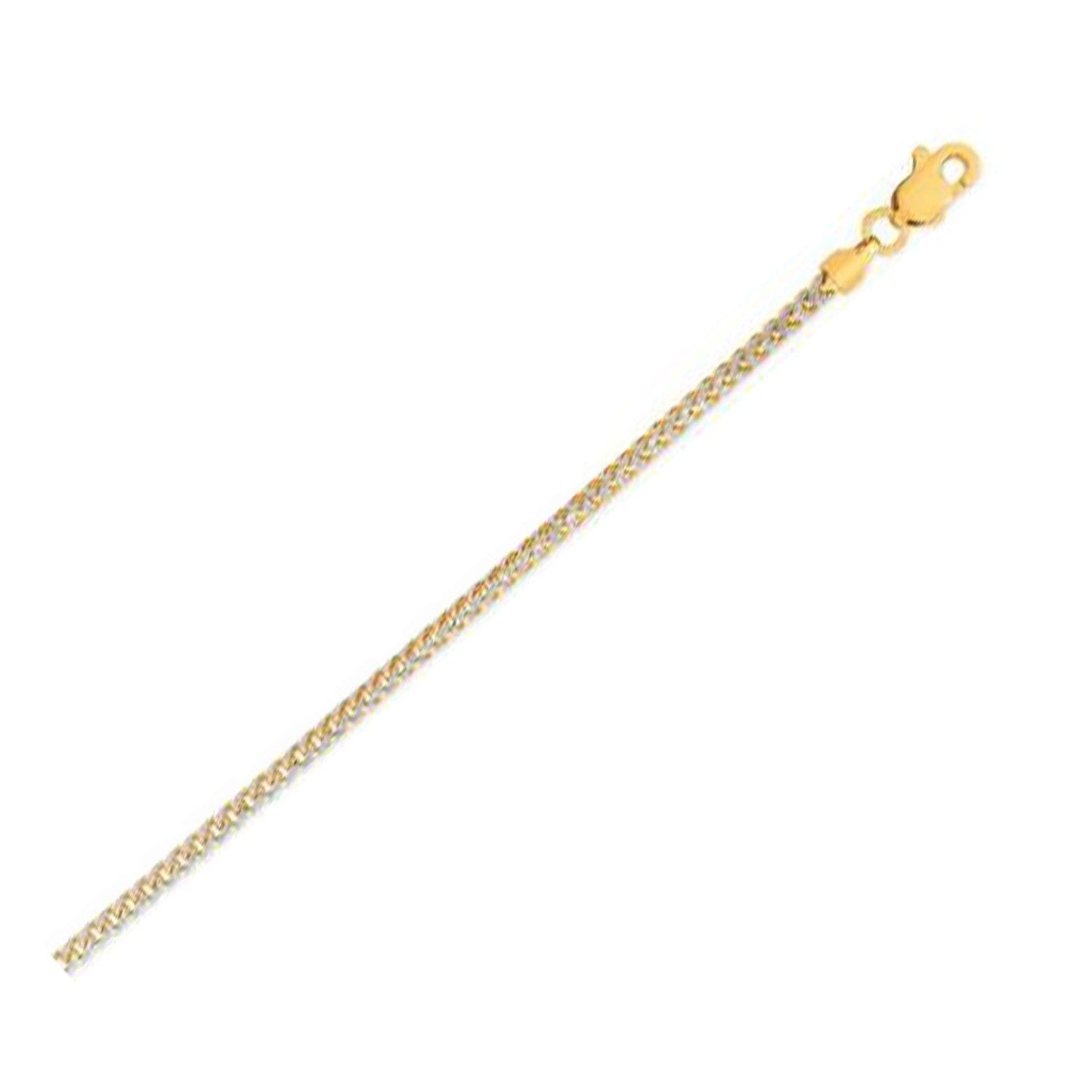 14k Yellow Gold Round Pave Franco Chain - 2.30 mm