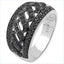 Bague de fiançailles en argent sterling avec diamant noir véritable de 0,54 carat