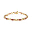 10K Yellow Gold Ruby and Diamond Bar Bracelet - Size 7"