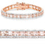 Pulsera de Morganita Genuina Baño de Oro Rosa de 18K en Plata de Ley