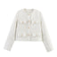 Veste Croppée Chic Décorée de Poches