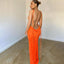 Vestido Largo de Tirantes Finos con Espalda Abierta