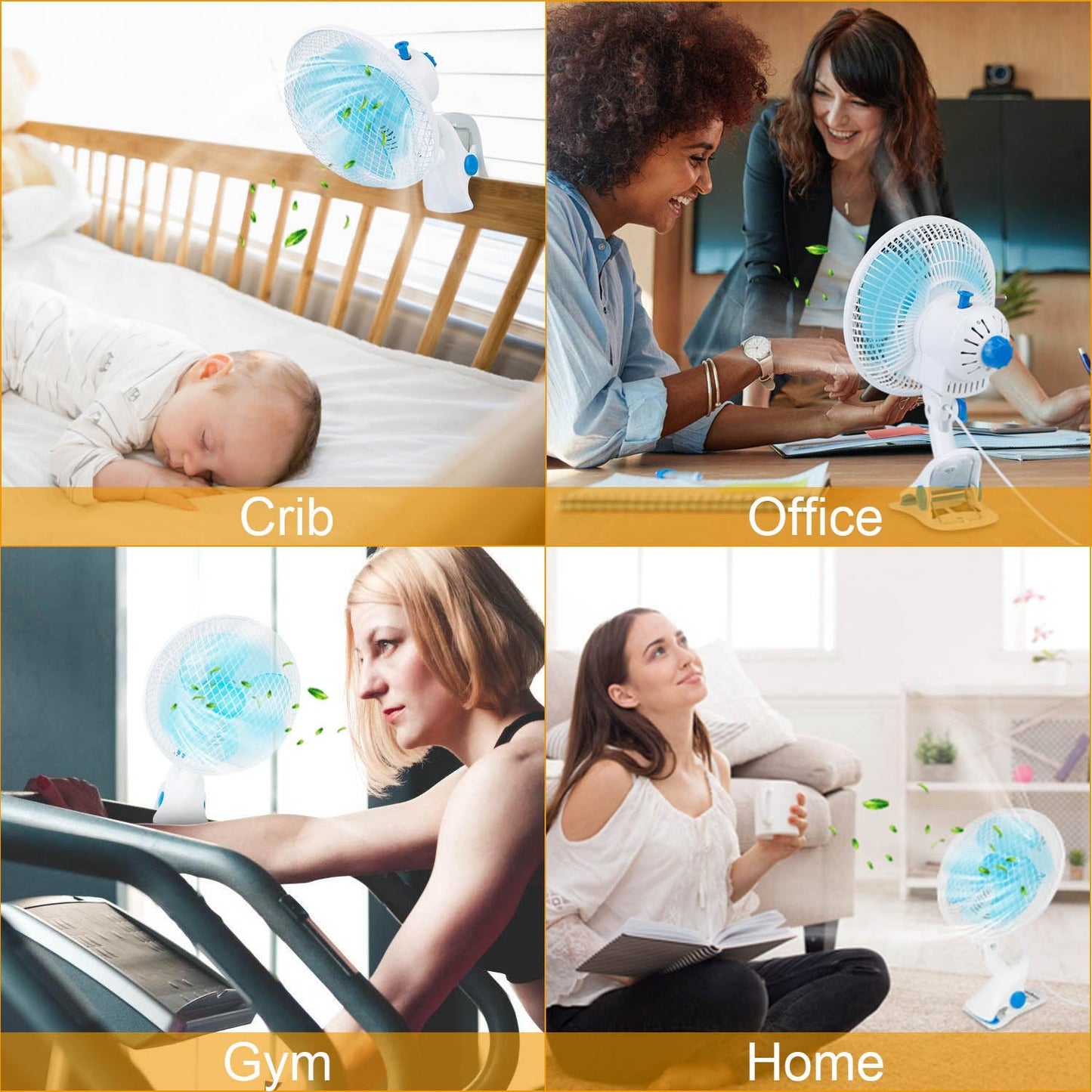 Gbruno Clip On Fan - 2 Speed Adjustable Personal Fan