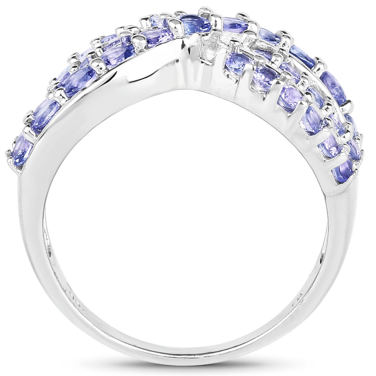 Anillo de Compromiso de Plata Esterlina con Tanzanita Genuina de 1.49 Quilates