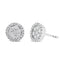 14K White Gold 1.0 Cttw Diamond Halo Button Stud Earrings