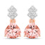 Boucles d'oreilles en morganite véritable de 3,31 carats et diamants blancs en or rose 14K