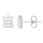 Boucles d'oreilles en diamant taille princesse en or blanc 10K avec sertissage invisible