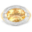 Bague en argent sterling avec citrine et diamants blancs de 4,56 carats
