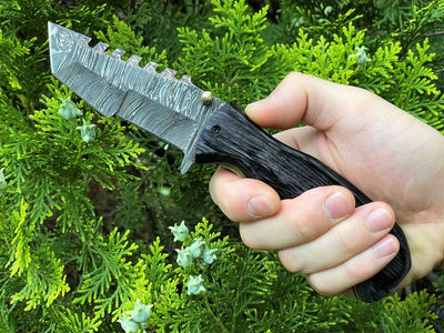 Urban Tactical Folding Knife – 8" Premium Damascus Steel Blade with Pakka Wood Grip - Korvel