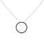 Collier Pendentif Ouvert en Argent Sterling .925 avec Diamants Noirs