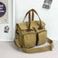 Multi-Compartment Canvas Crossbody Bag for Outdoor Travel