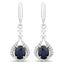 0.86 Carat Blue Sapphire & Diamond 14K White Gold Earrings