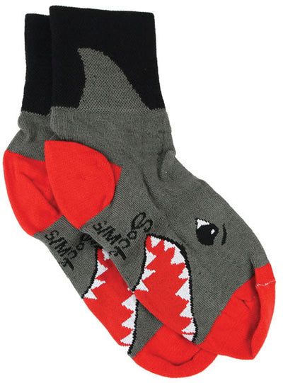 Sockguy Shark Crew Socks in Gray (Size 5-9)