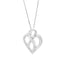 Collar con colgante de corazón y cinta de diamantes en oro blanco de 14K
