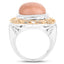 Two Tone Plated 12.80 Carat Genuine Moonstone Ring