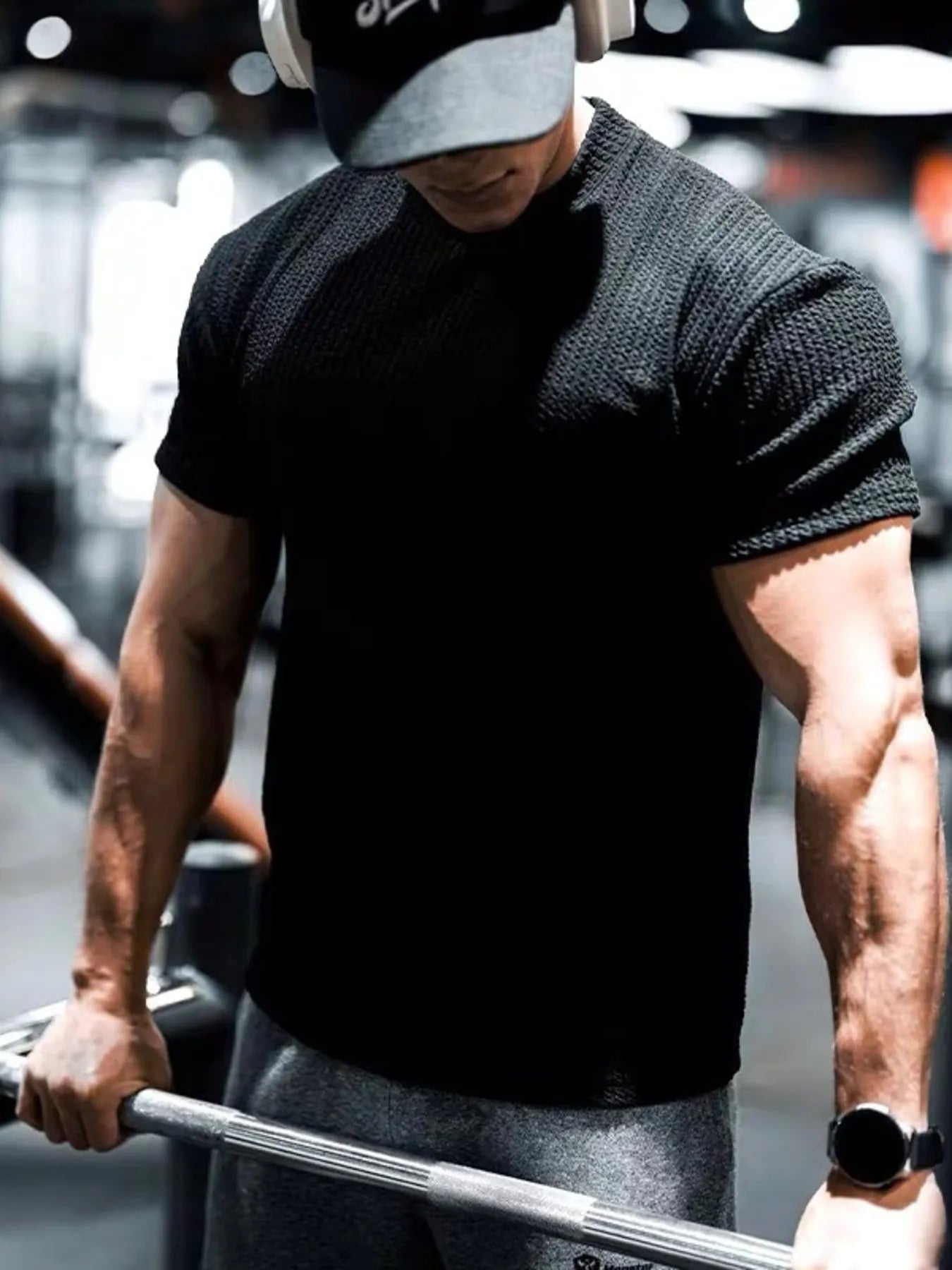 Camiseta de manga corta transpirable para hombres en tallas grandes