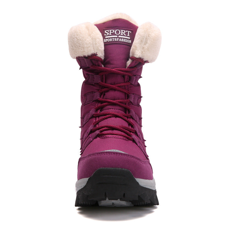 Bottes en Velours Chaud en Coton - Chaussures Rembourrées Hautes en Coton