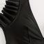 Elegant Black Ruffle V Neck High Waisted Bikini Set