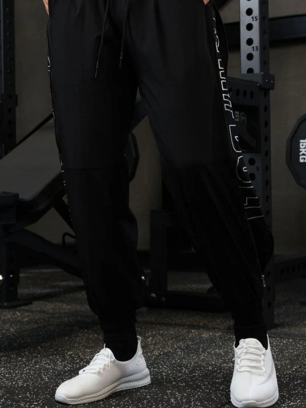 Joggers en couleur unie avec cordon de serrage pour hommes