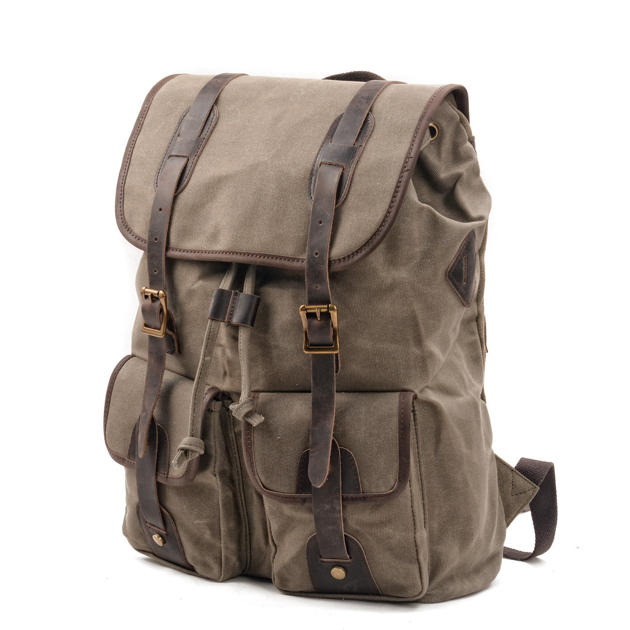 Mochila de Viaje Premium con Acentos de Lona y Cuero