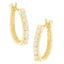 10K Yellow Gold Diamond Oblong Hoop Earrings