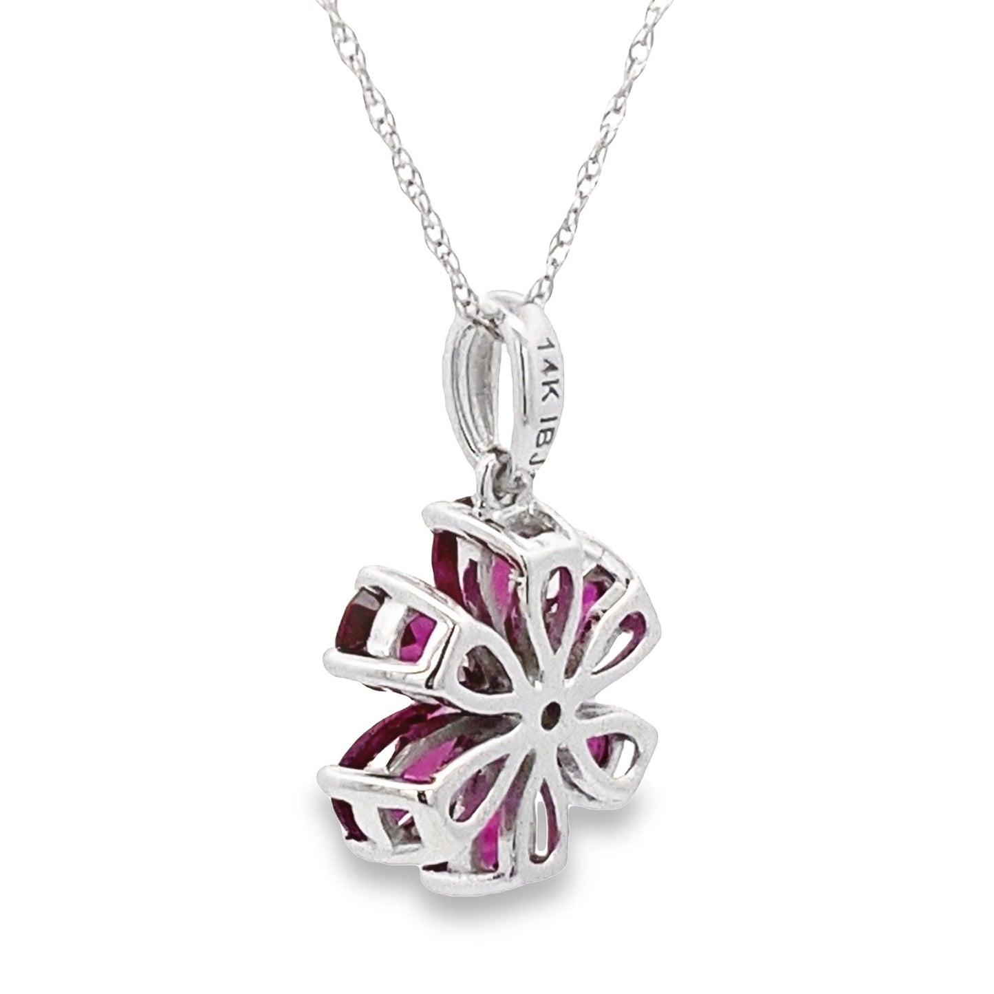 Rhodolite Garnet Pendant in 14KT White Gold