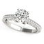 Bague de fiançailles en diamant rond antique en or blanc 14 carats