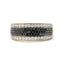 Bague en Argent Sterling Plaqué Or Jaune 14K à Plusieurs Rangées de Diamants - Taille 10