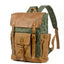 Mochila de Laptop de Cuero Crazy Horse de Lona Premium