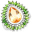 Anillo de Plata Esterlina con Citrino y Diopside Cromado de 7.02 Quilates