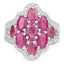 4.72 Carat Genuine Ruby and White Zircon Sterling Silver Ring