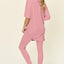 Double Take Full Size Round Neck T-Shirt and Leggings Set