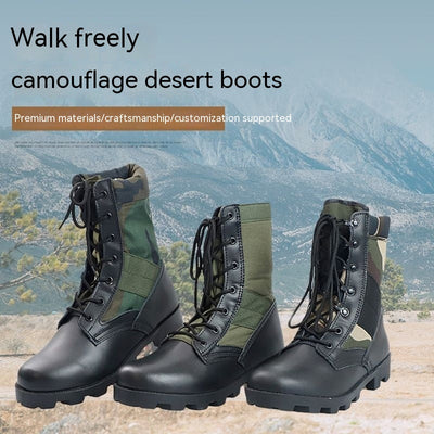 Botas de senderismo desérticas de camuflaje premium antideslizantes para hombres