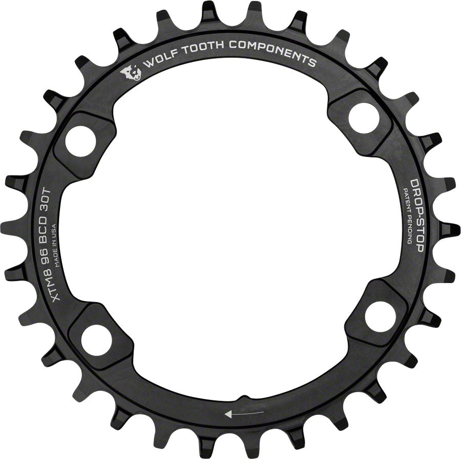 Chaîne Wolf Tooth 96 BCD - 32t Asymétrique Drop-Stop pour manivelles Shimano
