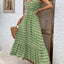 Chic Vintage V-Neck Midi Dress with Tie Waist - Effortlessly Elegant for Every Occasion - Korvel