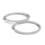 Boucles d'oreilles créoles en diamant en or blanc 14k avec sertissage à griffes partagées