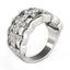 Diamond Studded Four Leaf Clover Ring in 14k White Gold
