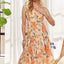 Robe Midi à Bretelles Ajustables à Imprimé Floral pour Femmes
