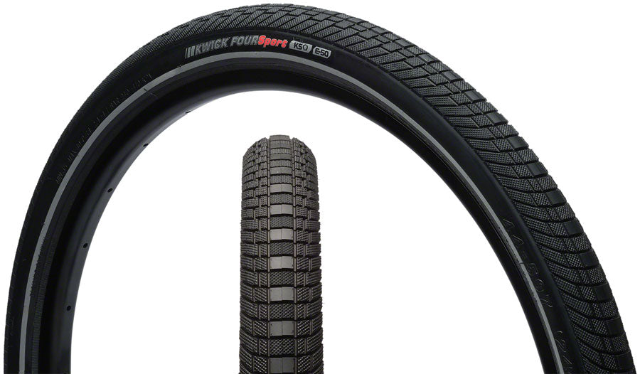 Kenda Kwick Four Tire - 24 x 1.75 Clincher Wire Black/Reflective