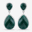 19.42 Carat Dyed Emerald and White Topaz Sterling Silver Earrings