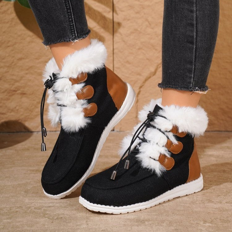 Versatile Round Toe Winter Boots for Women