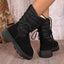 Botas de Nieve de Media Tubo con Tacón Grueso para Mujeres