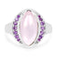 Anillo de plata esterlina con cuarzo rosa y amatista de 3.57 quilates