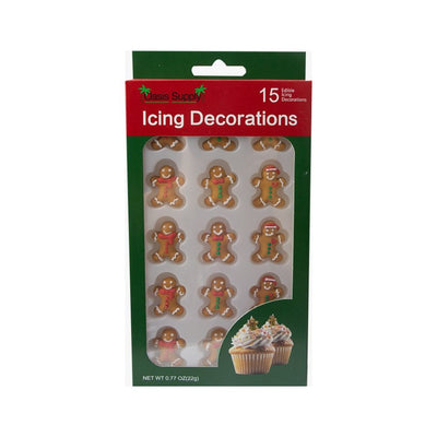 Gingerbread Man Edible Cake Decorations - 15 Count