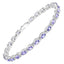 6.00 Carat Genuine Tanzanite .925 Sterling Silver Bracelet